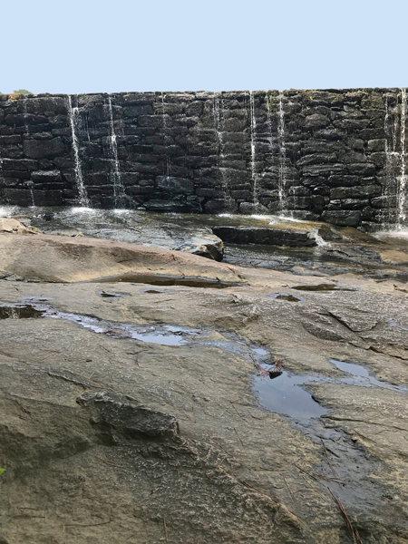 water flowing over the rocks